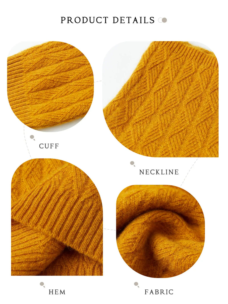 High neck wool sweater for winter 