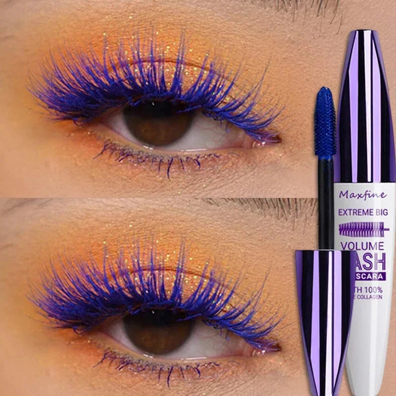 Blue waterproof mascara for eyelashes 