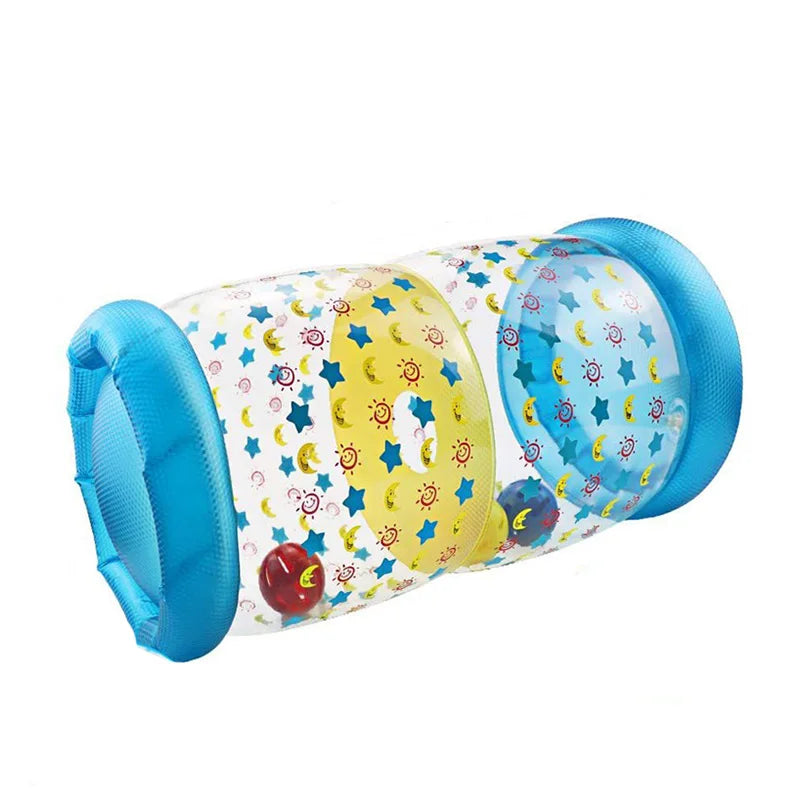 Inflatable baby toy with rattle and ball 