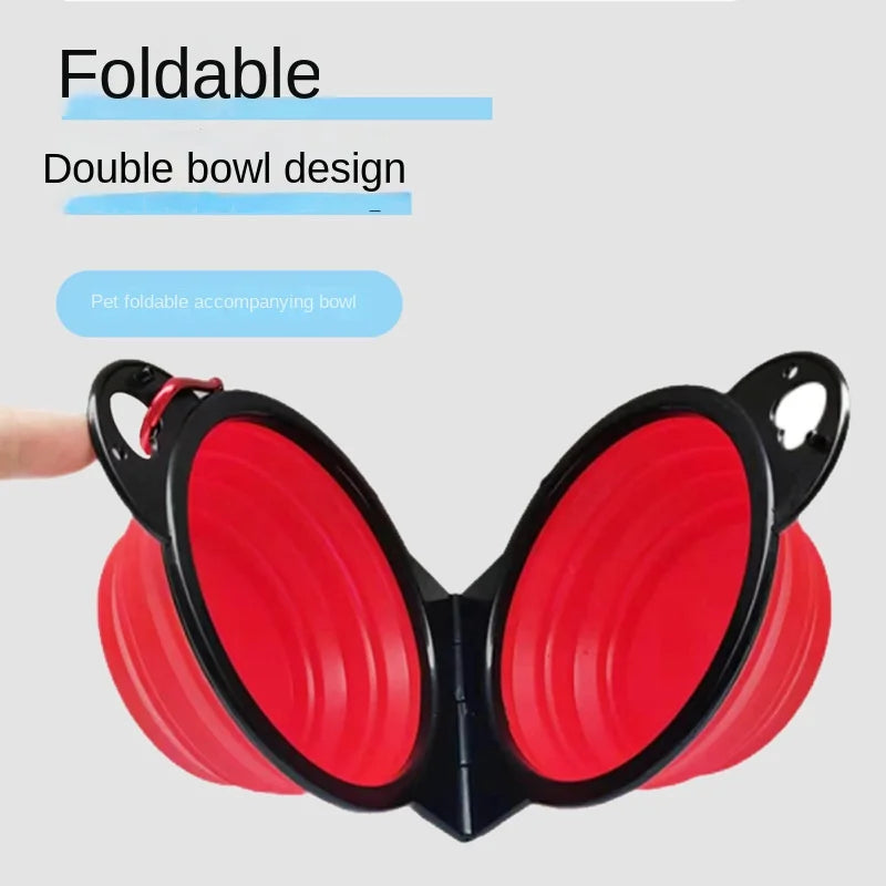 2 in 1 Foldable Double Pet Bowl