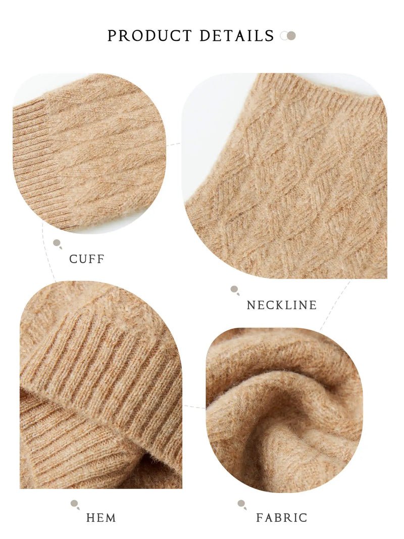 High neck wool sweater for winter 