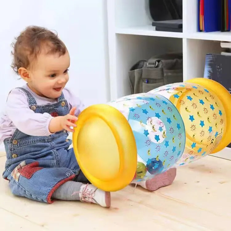 Brinquedo inflavel para bebes com chocalho e bola 