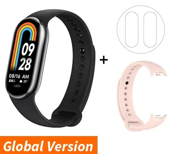 Xiaomi-Versão Global Mi Smart Band 8 Pulseira, Tela AMOLED