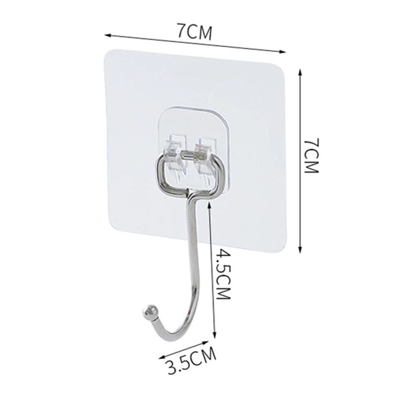 Kit de ganchos en acero inoxidable con soporte adhesivo ultracolante 