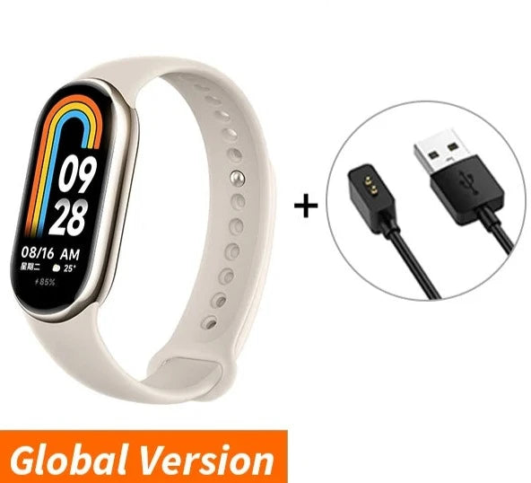 Xiaomi-Versão Global Mi Smart Band 8 Pulseira, Tela AMOLED