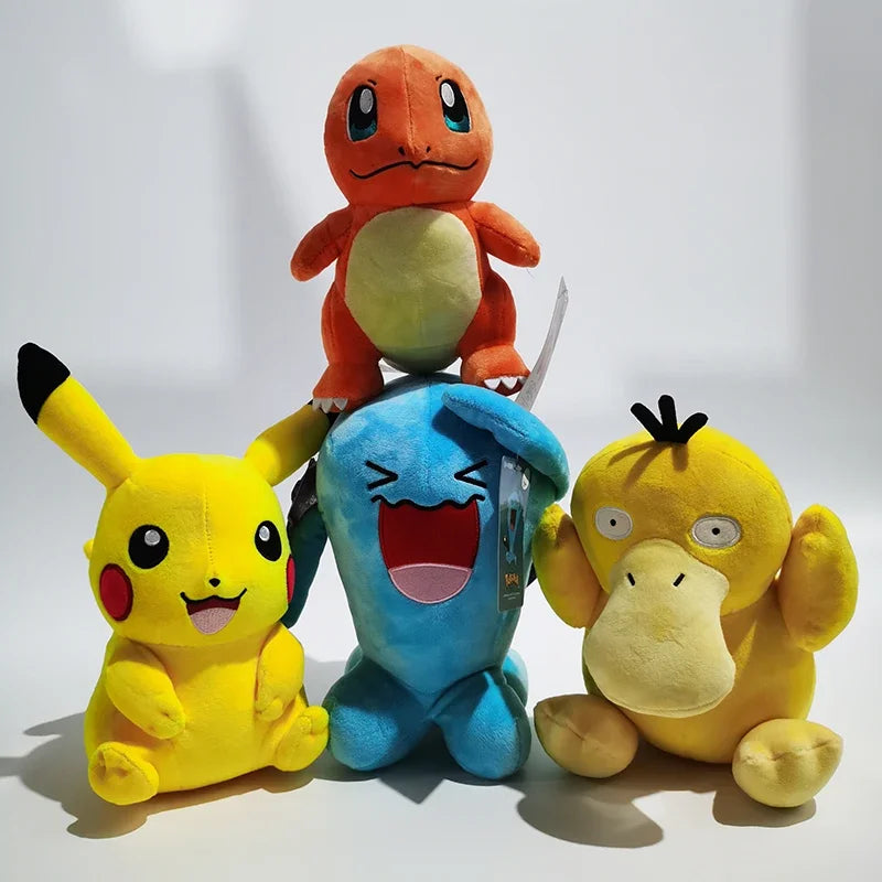 Brinquedo de pelúcia Pokémon, Charmander, Squirtle, Pikachu