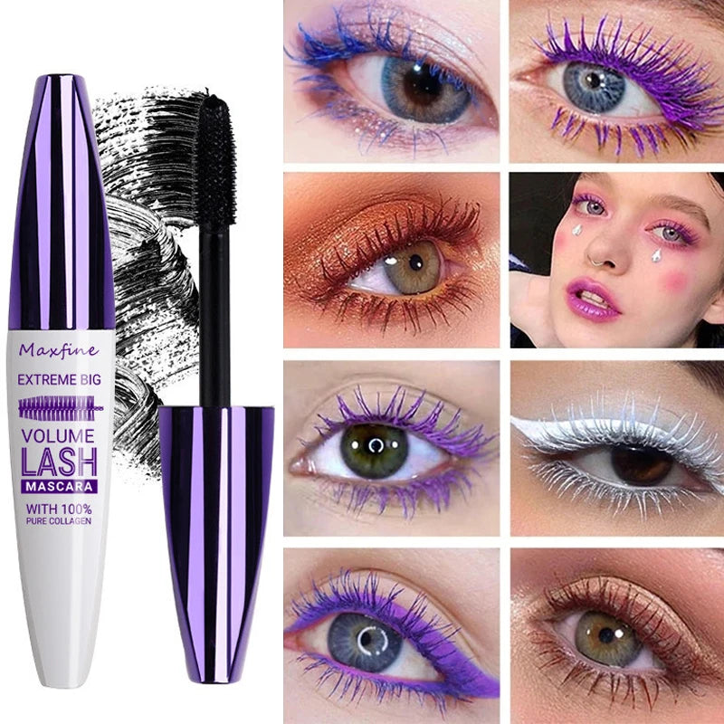 Blue waterproof mascara for eyelashes 