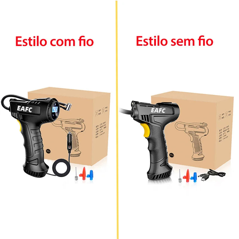 Compressor de ar do carro 120w recarregável sem fio/com fio bomba inflável