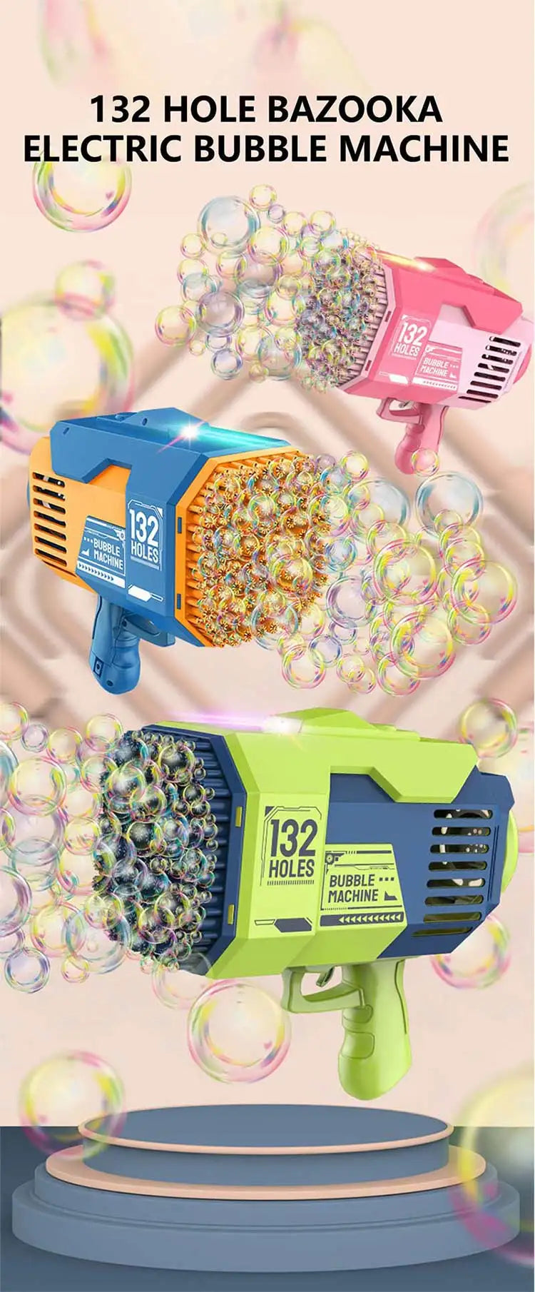 Electric Magic Soap Bubble Bazooka