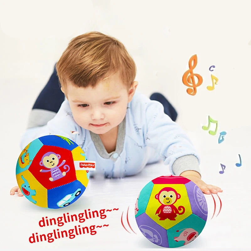 Inflatable baby toy with rattle and ball 