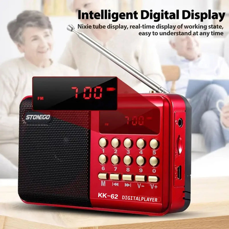 STONEGO-Mini Rechargeable Portable Digital Radio 