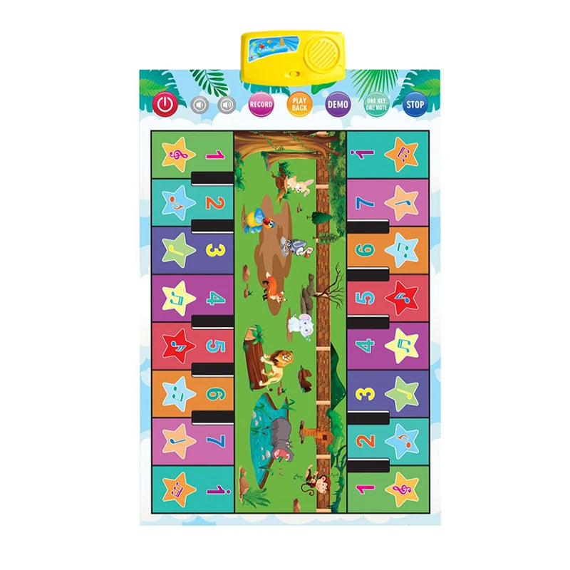 Kids Musical Piano Mat, Duet Keyboard, Piano Floor with 8 Instruments