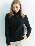 High neck wool sweater for winter 