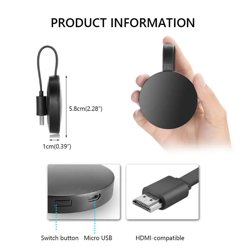 HDMI-compatible wifi miracast dlna airplay g2 tv