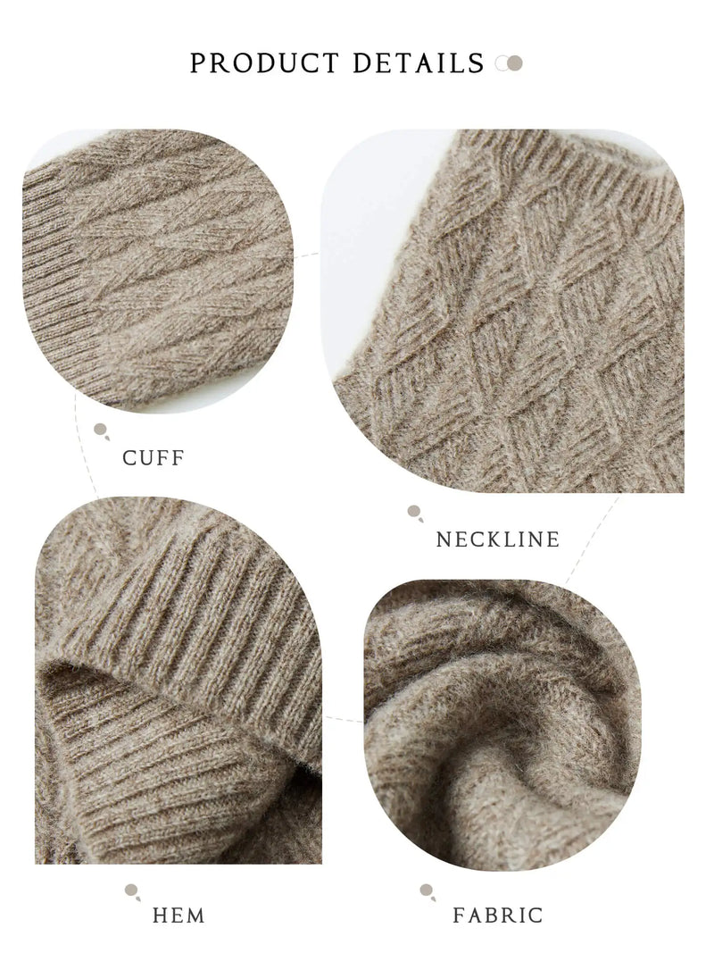 High neck wool sweater for winter 