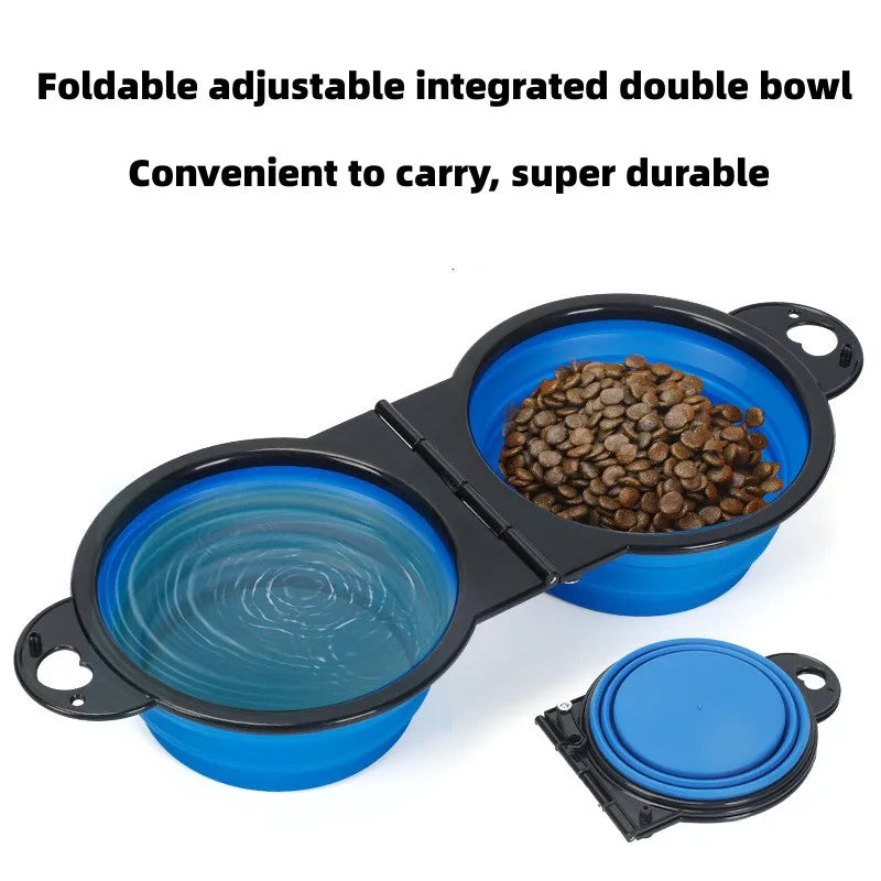 2 in 1 Foldable Double Pet Bowl