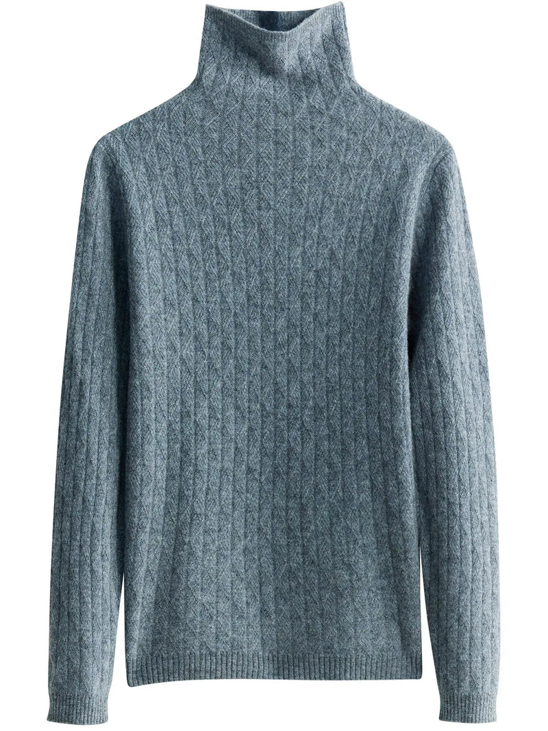 High neck wool sweater for winter 