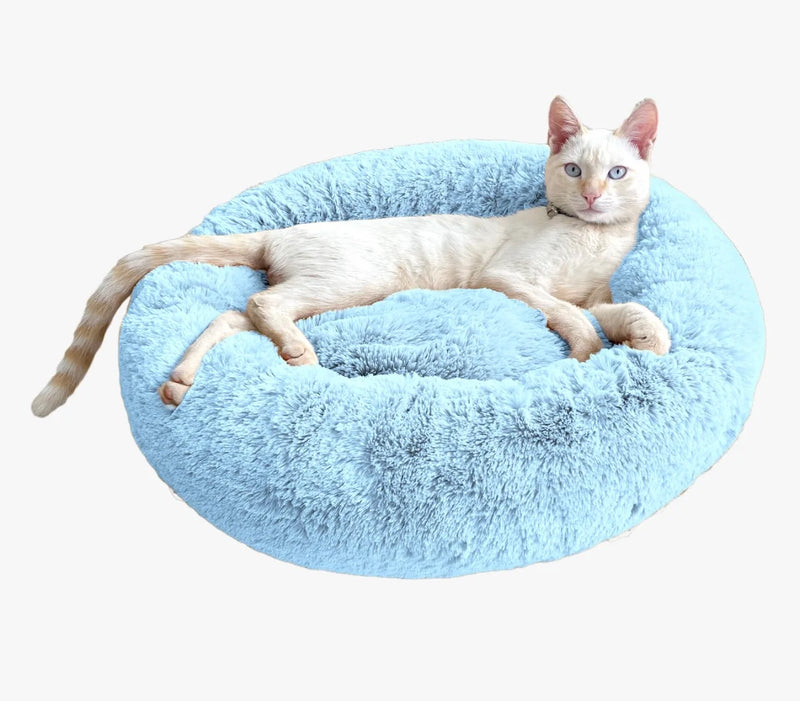 Plush Pet Bed for Dogs and Cats, Soft and Fluffy Round Pet Bed, Dog 