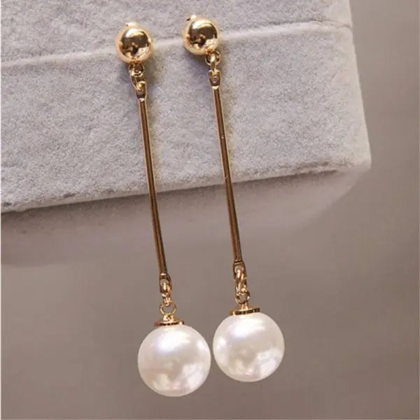 Pair of Classic Elegant Imitation Pearl Earrings