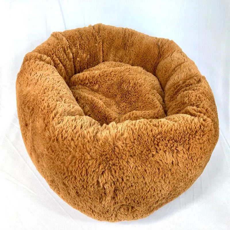 Plush Pet Bed for Dogs and Cats, Soft and Fluffy Round Pet Bed, Dog 