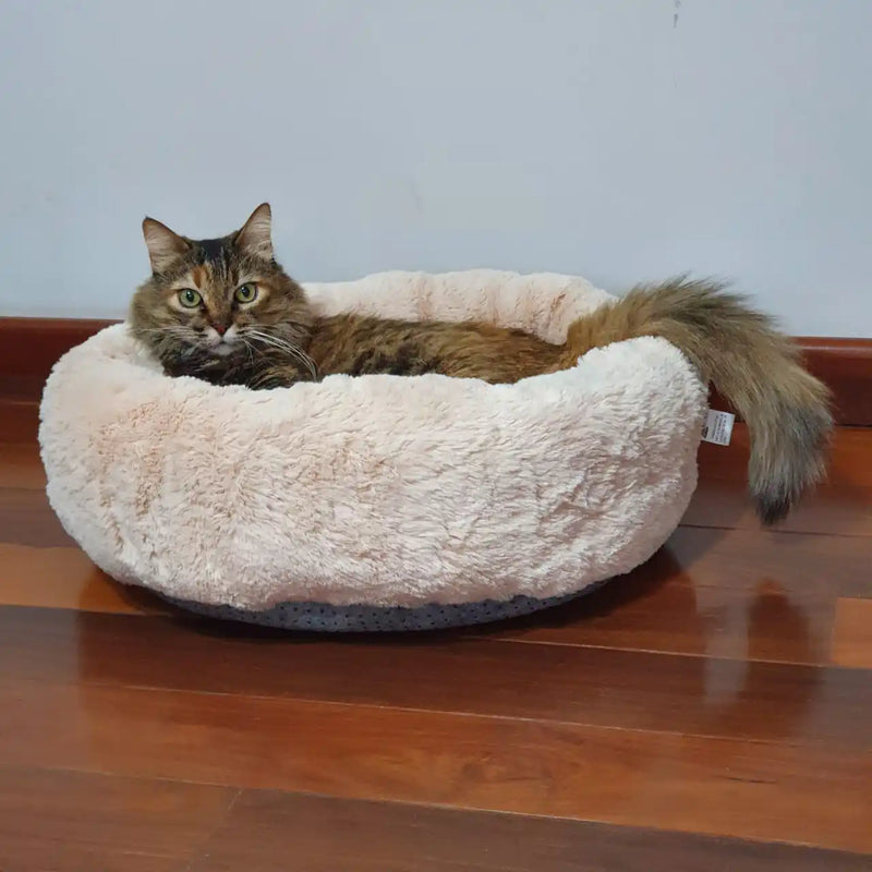 Plush Pet Bed for Dogs and Cats, Soft and Fluffy Round Pet Bed, Dog 