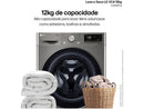 Lava e Seca LG 12kg Smart VC4 CV5012PC4 com Inteligência Artificial Água Quente e Fria Prata - 110V