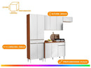 Cozinha Compacta Aramóveis Prime com Balcão 8 Portas 1 Gaveta