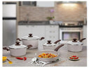 Jogo de Panelas Brinox Cerâmico de Alumínio Vanilla 5 Peças Optima Essentials Ceramic Life