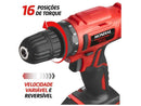 Furadeira e Parafusadeira Mondial a Bateria 12V com Maleta Power Tools FPF-06M