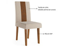 Mesa de Jantar 6 Cadeiras 6 Lugares Retangular Mel Bronze e Off White Viero Móveis Vigo