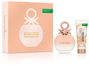 Kit Perfume Feminino Benetton Colors Woman Rose Eau de Toilette 80ml com Body Lotion 75ml