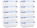 Jogo de Potes de Vidro Brinox com Tampa Retangular Lock & Stock 640ml 10 Peças