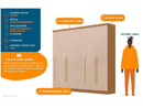 Guarda-roupa Casal com Espelho 6 Gavetas 6 Portas Kappesberg Dakota Classic