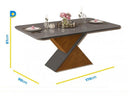 Mesa de Jantar 6 Cadeiras Retangular Cinza e Lunar DJ Móveis Firenze