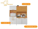 Cozinha Compacta Aramóveis Selena com Balcão Nicho para Micro-ondas 6 Portas 2 Gavetas