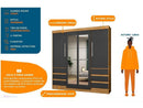 Guarda-roupa Casal com Espelho 4 Portas 6 Gavetas Araplac Sofia