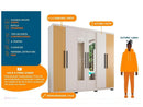 Guarda-roupa Casal com Espelho 6 Portas 4 Gavetas Araplac Braga