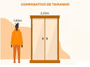 Guarda-roupa Casal com Espelho 3 Portas de Correr 3 Gavetas Europa Maranello 11617.1
