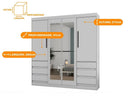 Guarda-roupa Casal com Espelho 4 Portas 6 Gavetas Araplac Atraente Sofia