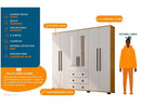 Guarda-roupa Casal com Espelho 6 Portas Araplac Malu