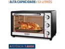 Forno Elétrico de Bancada Mondial Multifuncional 52L Preto e Prata Grand Family II FRN-52-B - 220V