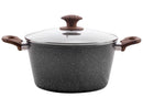 Jogo de Panelas Brinox de Alumínio Marble Cinza 5 Peças Optima
