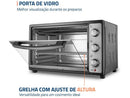 Forno Elétrico de Bancada Mondial Multifuncional 52L Preto e Prata Grand Family II FRN-52-B - 220V