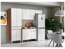 Cozinha Compacta Aramóveis Prime com Balcão 8 Portas 1 Gaveta