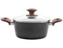 Jogo de Panelas Brinox de Alumínio Marble Cinza 5 Peças Optima