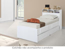 Cama Solteiro Baú 2 Gavetas Cama Auxiliar